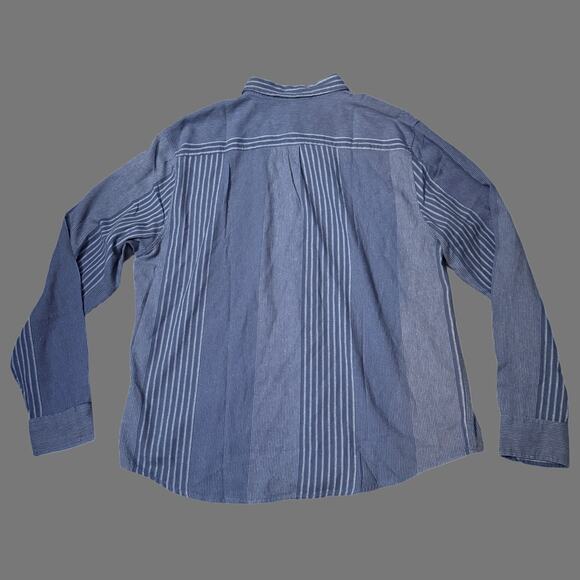 Lucky Brand Men's Blue Striped Long Sleeve Button Up Shirt Size L NWT - Picture 7 of 7
